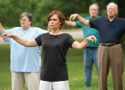 Susan Delanko, Registered Kinesiotherapist, VA Pittsburgh Health Care System instructs tai chi with her patients.