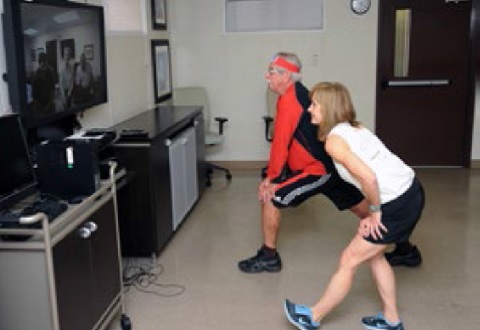 Bernadine Sanchez, Registered Kinesiotherapist, Tampa VA Medical Center leads a Be Active and MOVE! group telehealth physical activity session